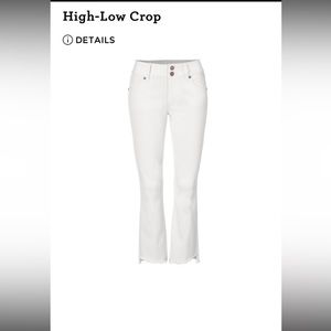 CAbi white high low crop jeans size 12